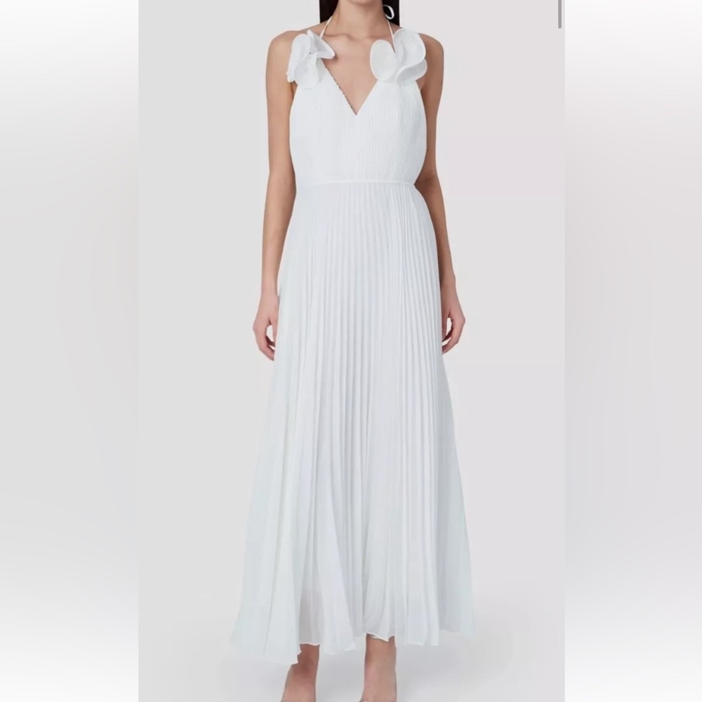 Milly evie pleated maxi dress